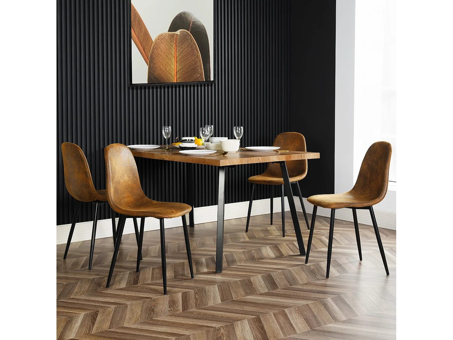 Lot de 4 chaises de salle à manger rétro vintage, CHARLTON