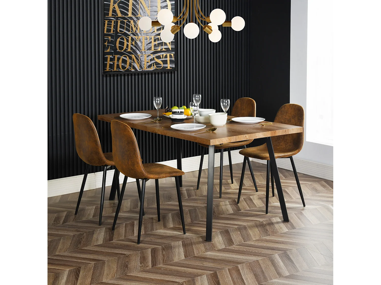 Lot de 4 chaises de salle à manger rétro vintage, CHARLTON