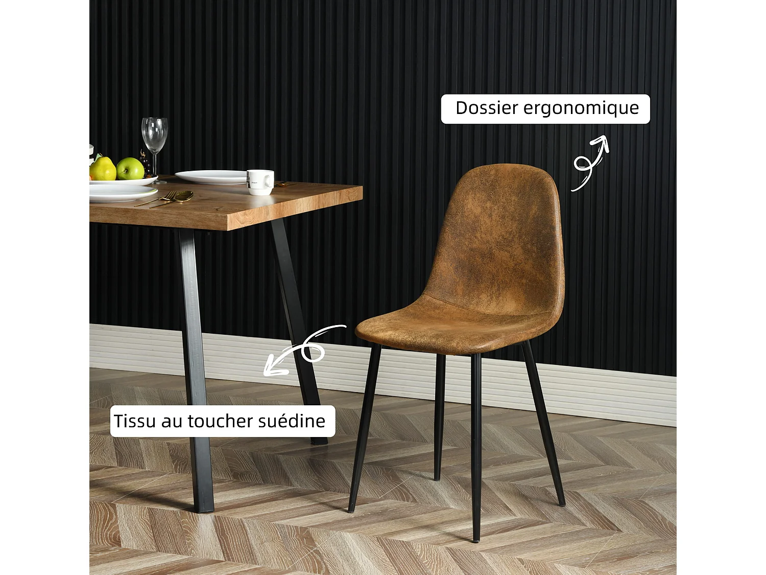 Lot de 4 chaises de salle à manger rétro vintage, CHARLTON