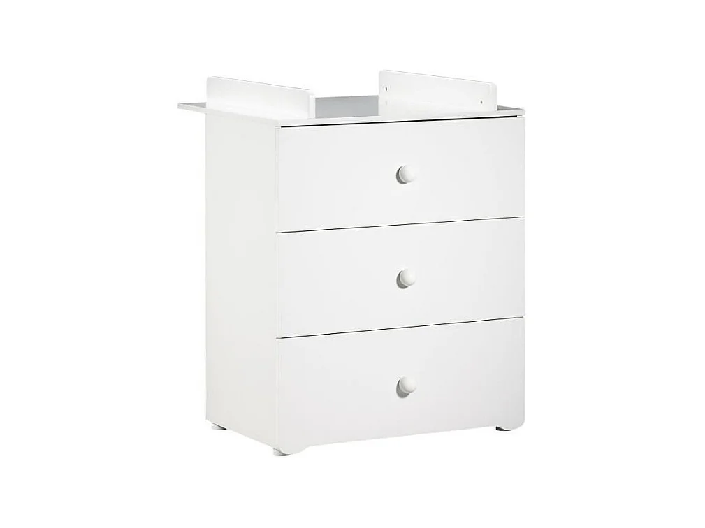 BABY PRICE New Basic Commode a langer 3 tiroirs - Boutons boule blancs