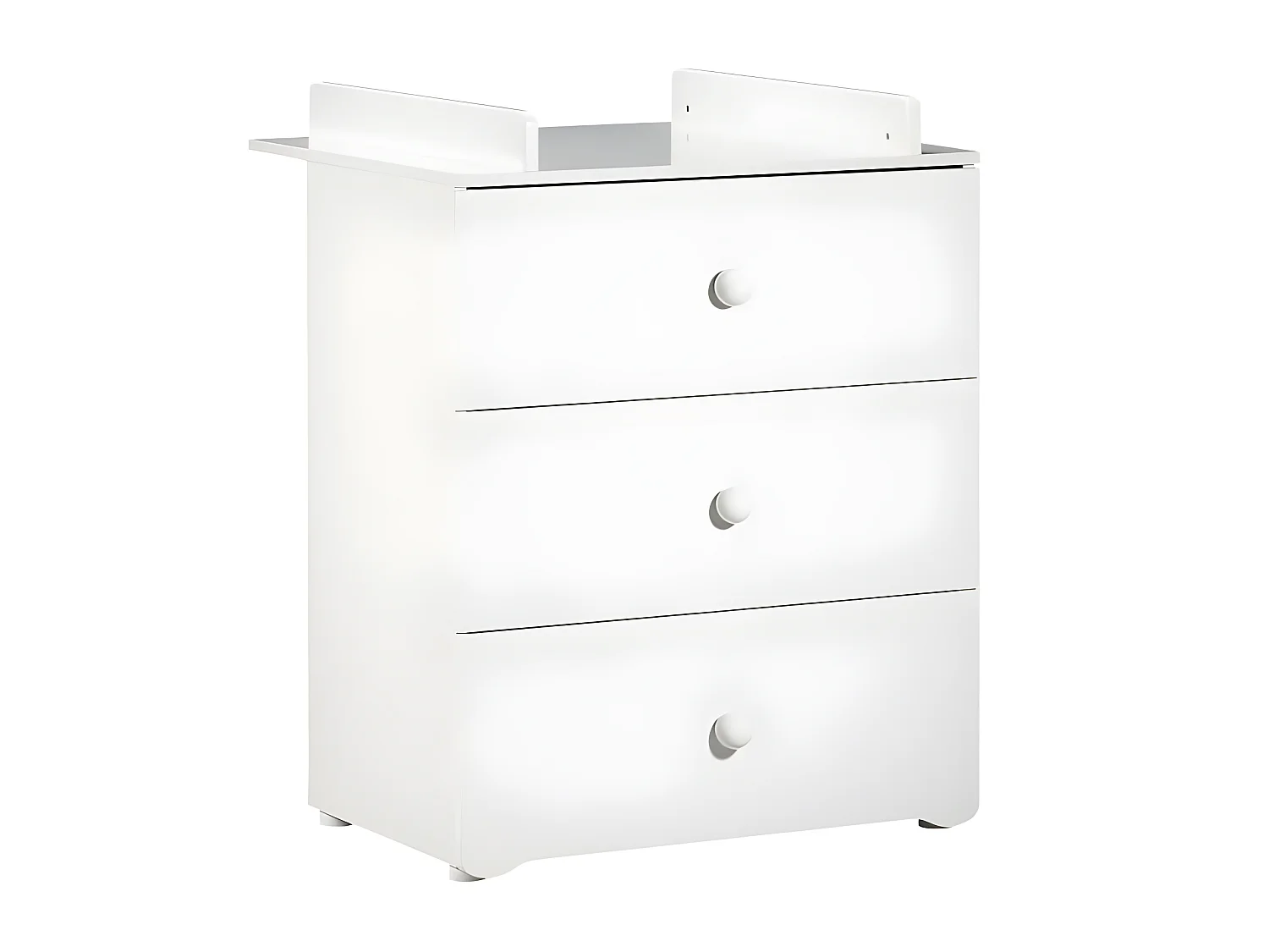 BABY PRICE New Basic Commode a langer 3 tiroirs - Boutons boule blancs