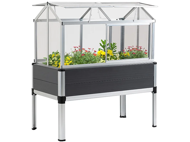 Huerto urbano gris 113.5x61x128.5 cm Outsunny