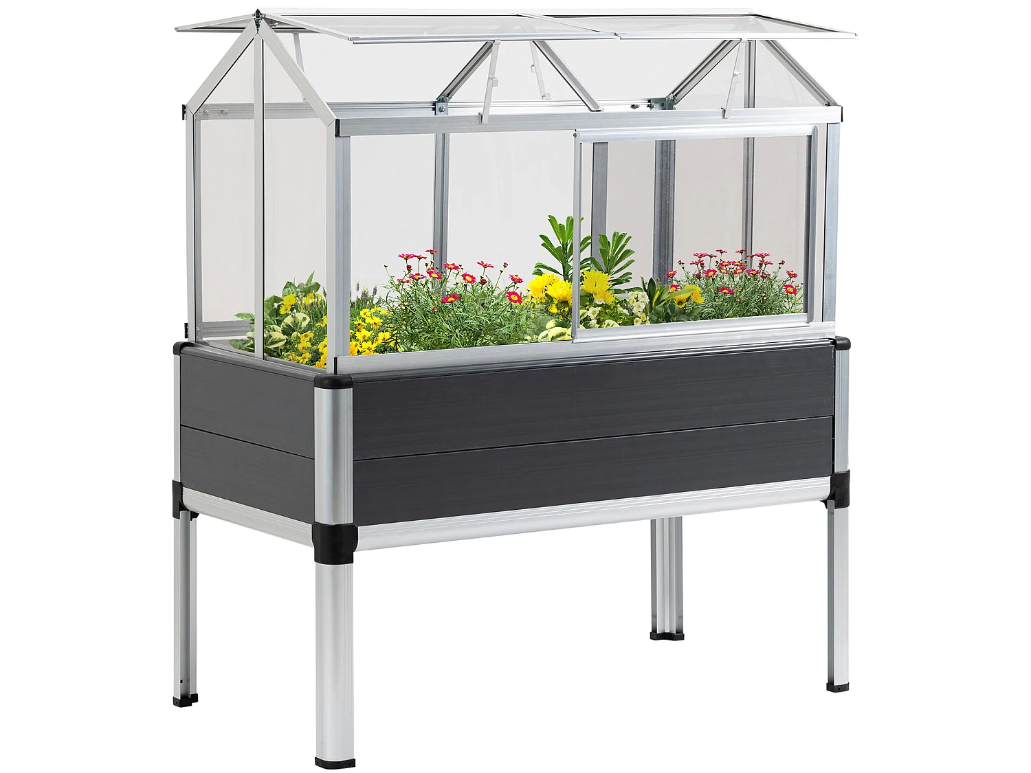 Huerto urbano gris 113.5x61x128.5 cm Outsunny