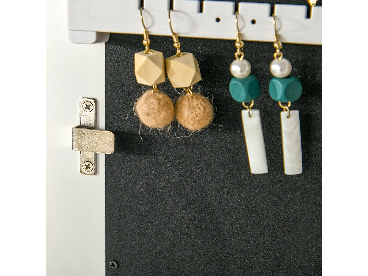 Espejo joyero de pie blanco 46x36.5x151.5 cm HOMCOM