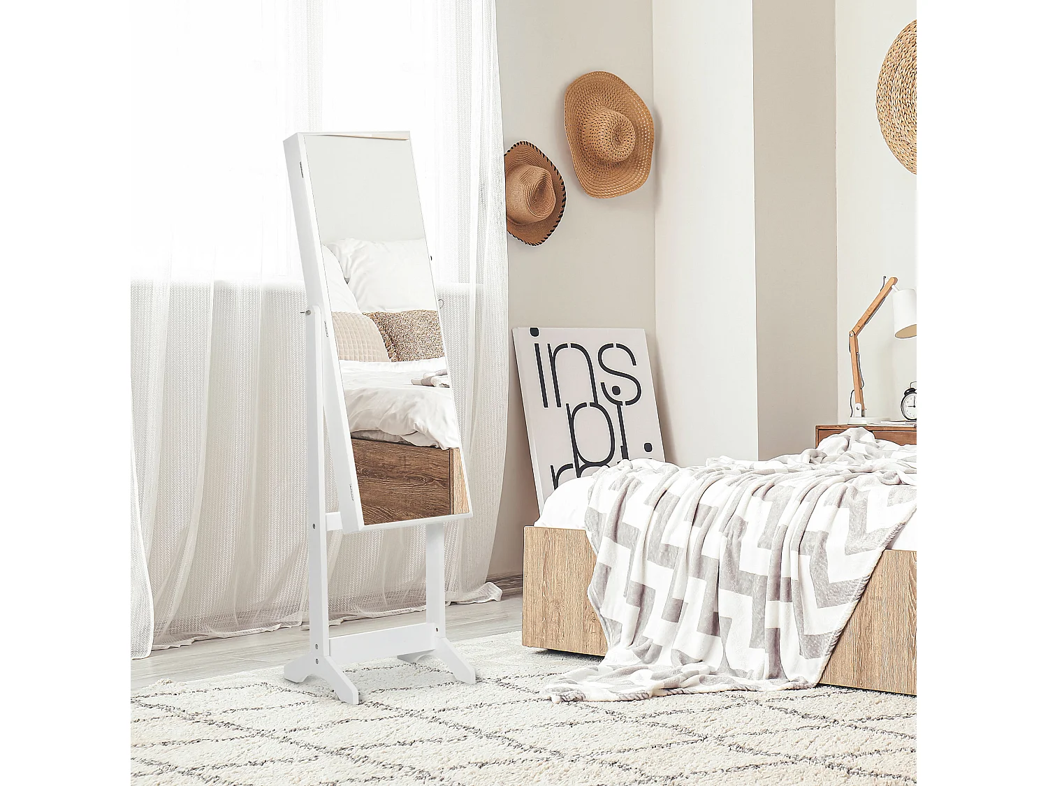 Espejo joyero blanco 46x36.5x151.5 cm HOMCOM