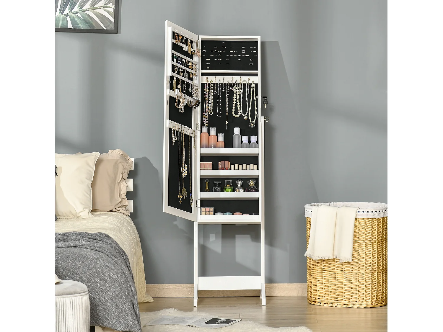 Espejo joyero blanco 46x36.5x151.5 cm HOMCOM