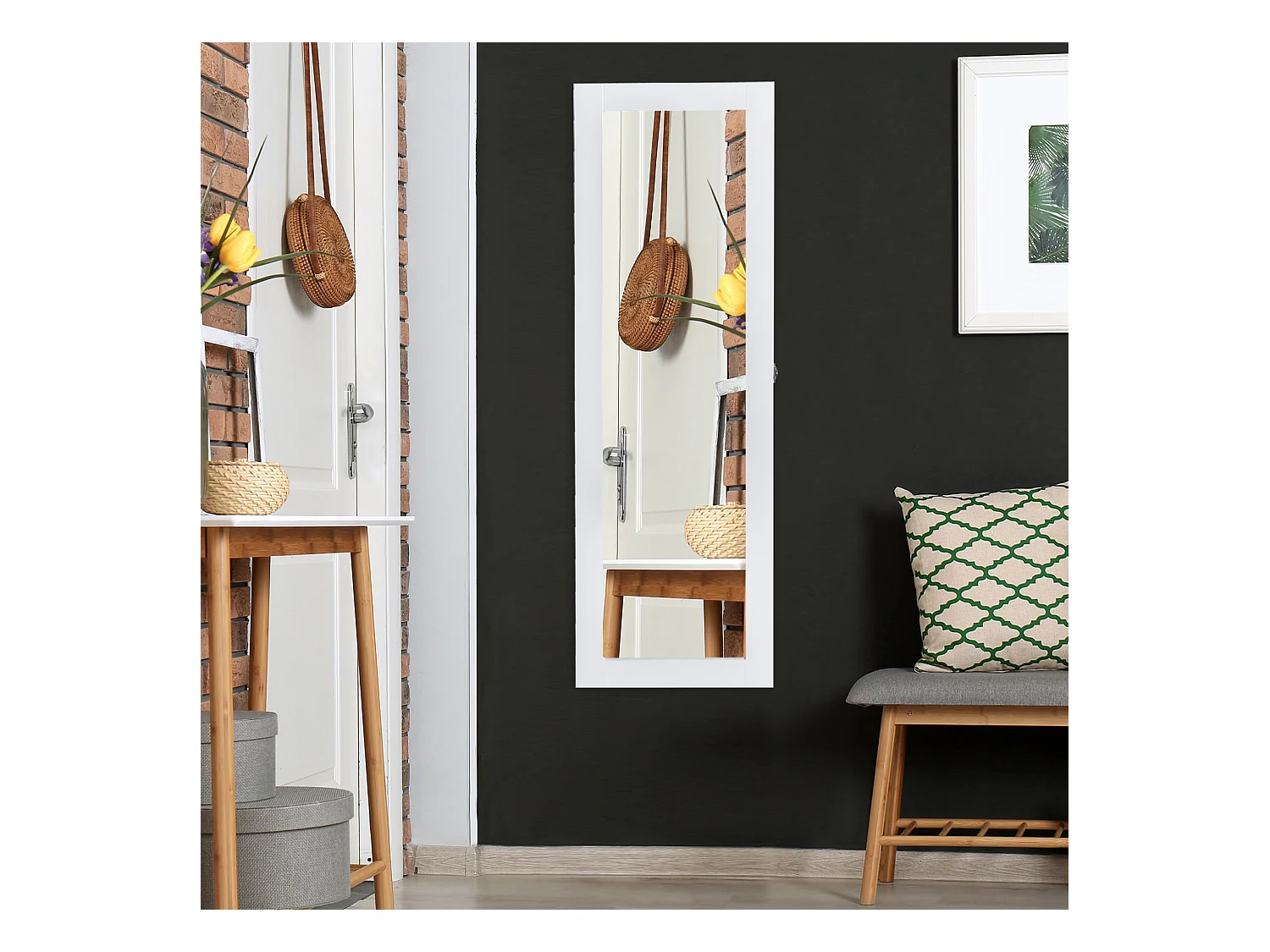 Espejo joyero blanco 37x9.5x112 cm HOMCOM