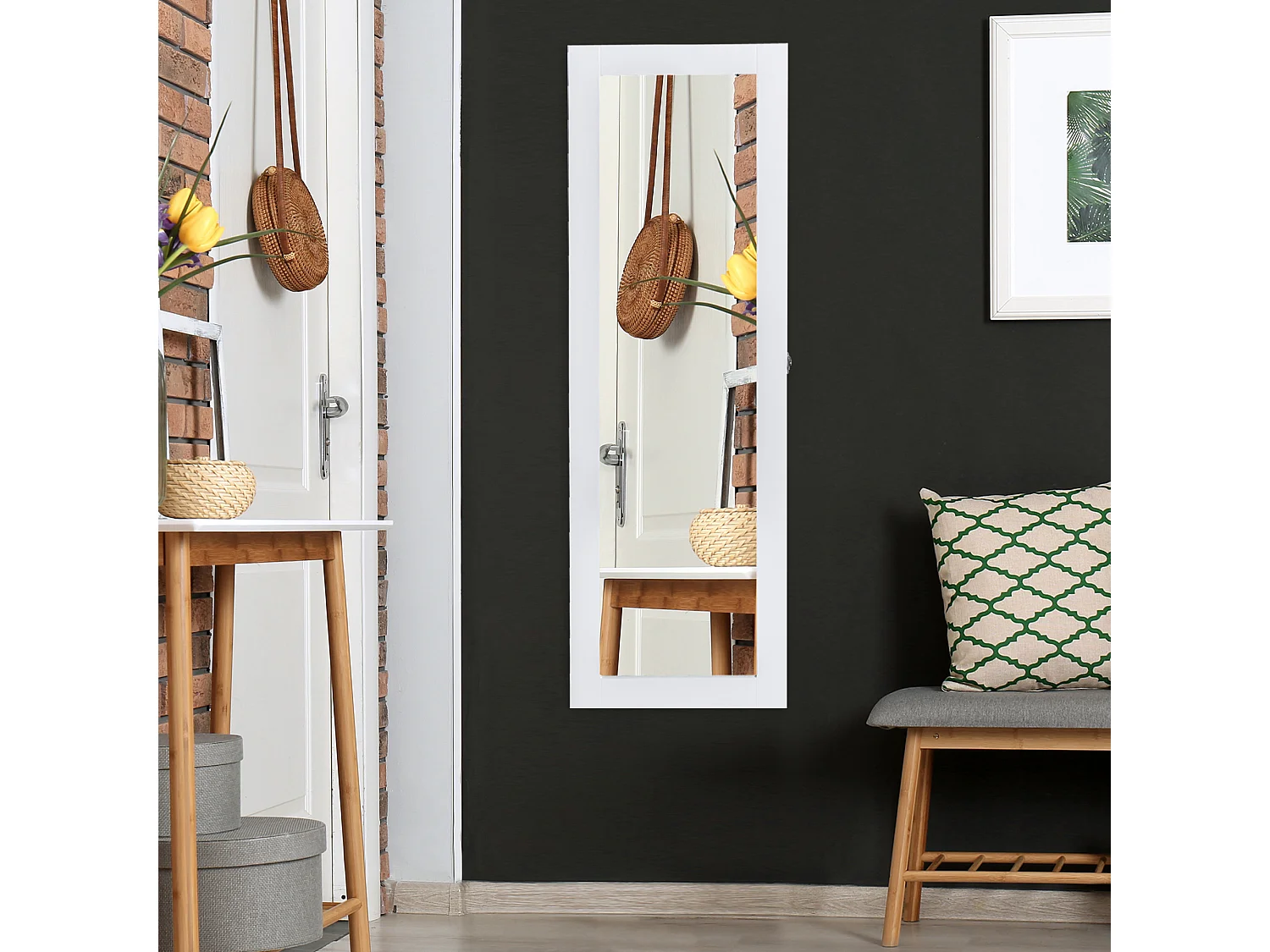 Espejo joyero blanco 37x9.5x112 cm HOMCOM