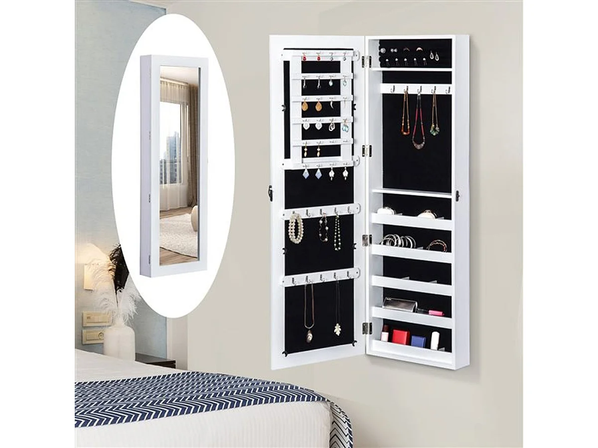 Espejo joyero blanco 37x9.5x112 cm HOMCOM