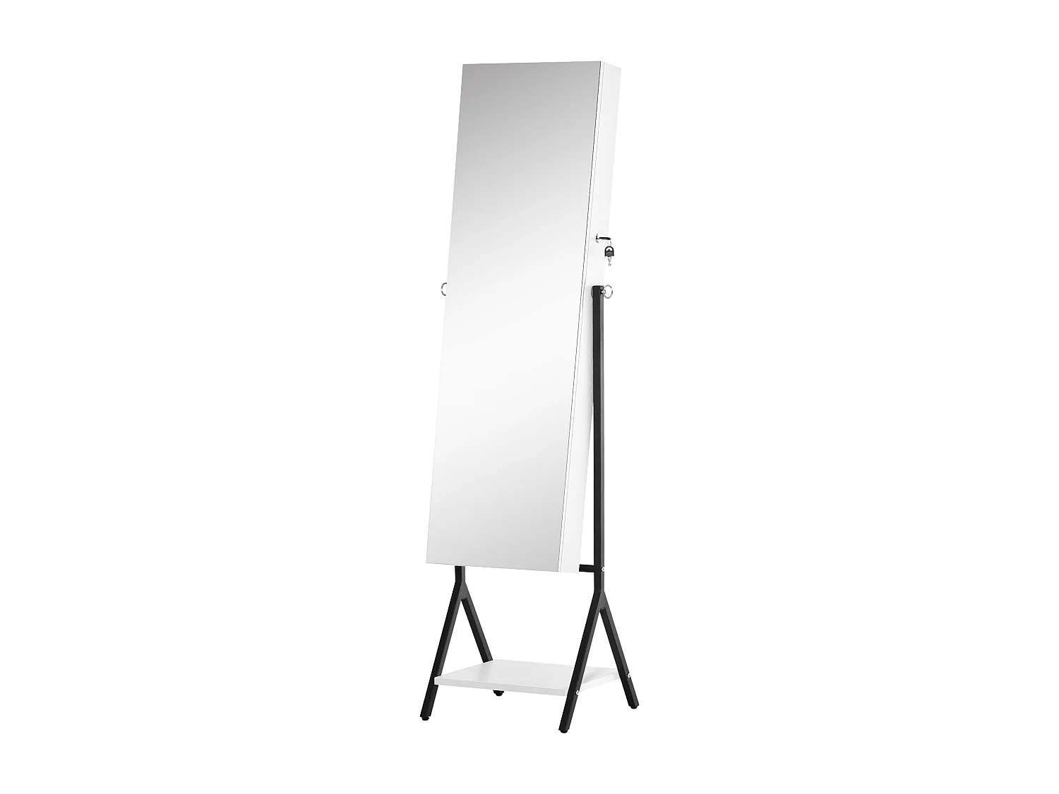 Espejo joyero de pie blanco y negro 47x36x157 cm HOMCOM