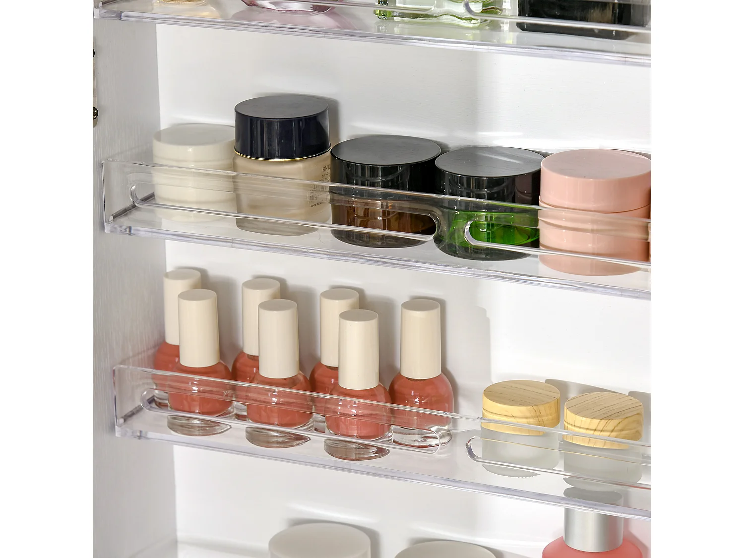 Espejo joyero de pie blanco y negro 47x36x157 cm HOMCOM