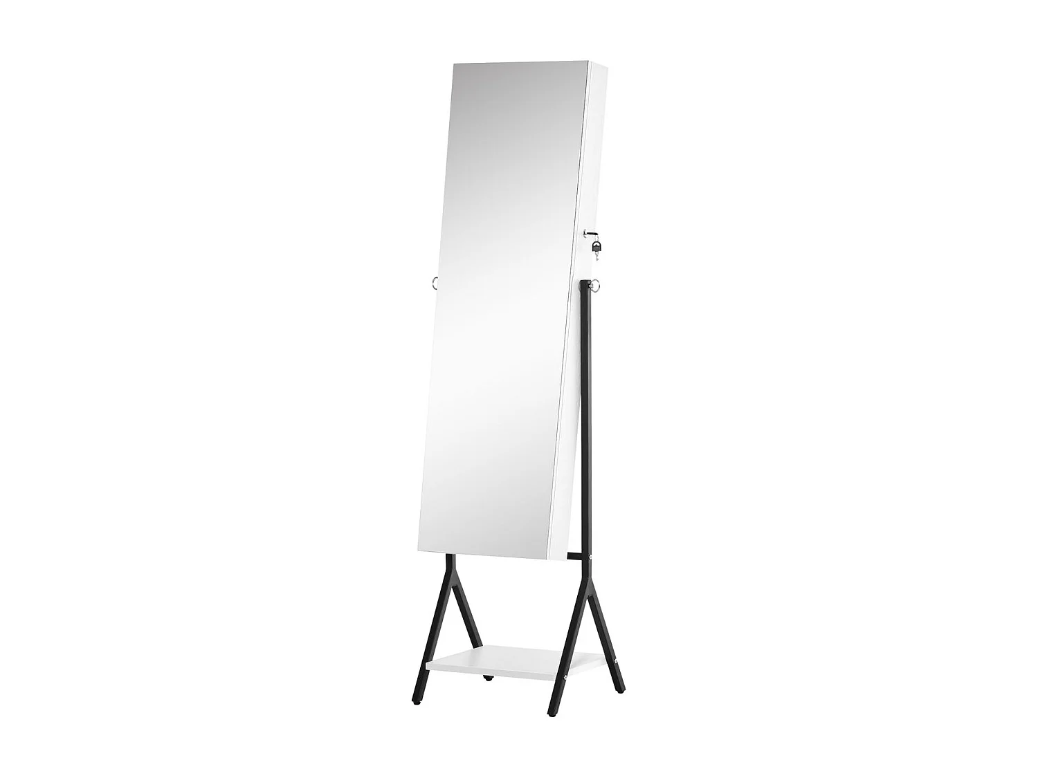 Espejo joyero de pie blanco y negro 47x36x157 cm HOMCOM