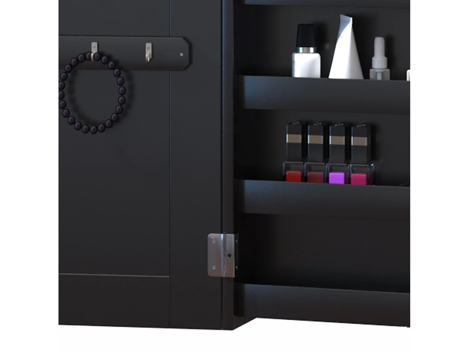 Espejo joyero de pared negro 37x9.5x112 cm HOMCOM