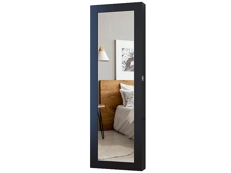 Espejo joyero de pared negro 37x9.5x112 cm HOMCOM