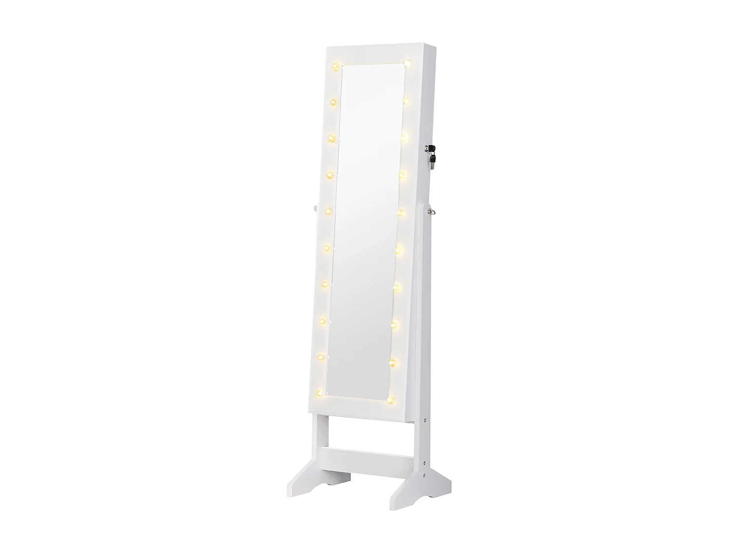 Joyero de pie con espejo blanco 40x37x146cm HOMCOM