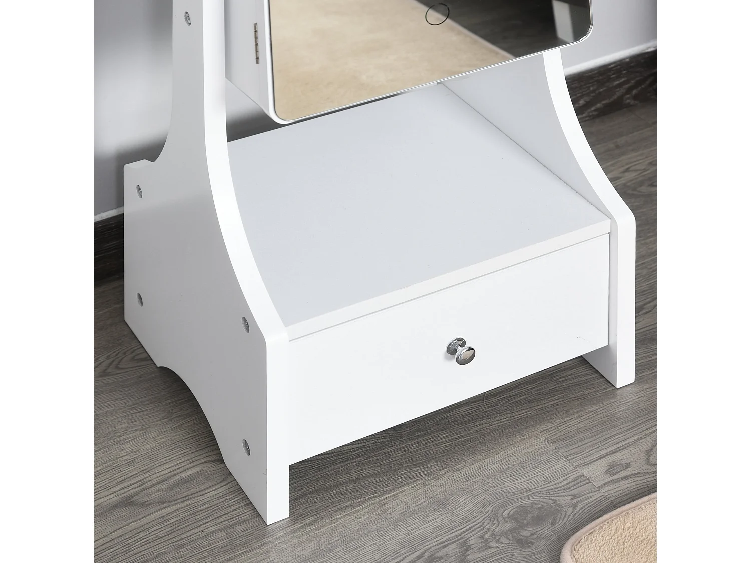 Espejo joyero de pie blanco 37x30x158 cm HOMCOM