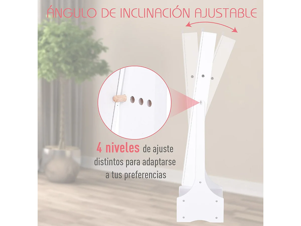 Espejo joyero de pie blanco 45x36x150cm HOMCOM