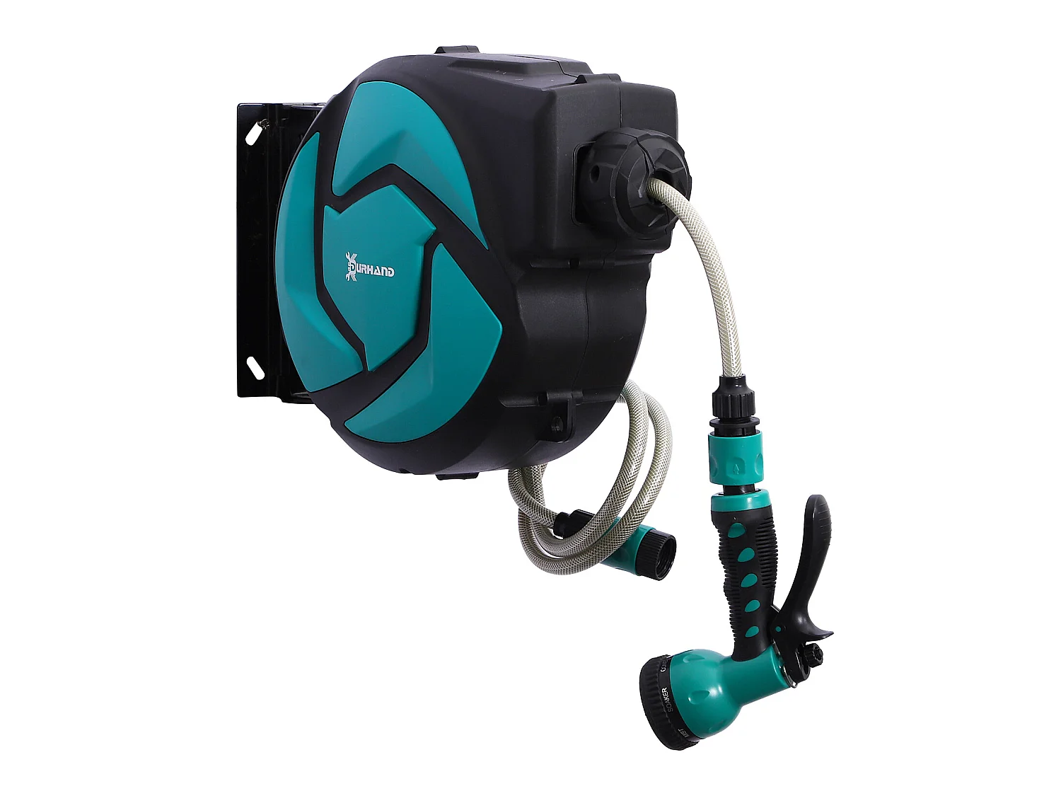 Carrete para manguera negro y verde 28x14x34 cm DURHAND
