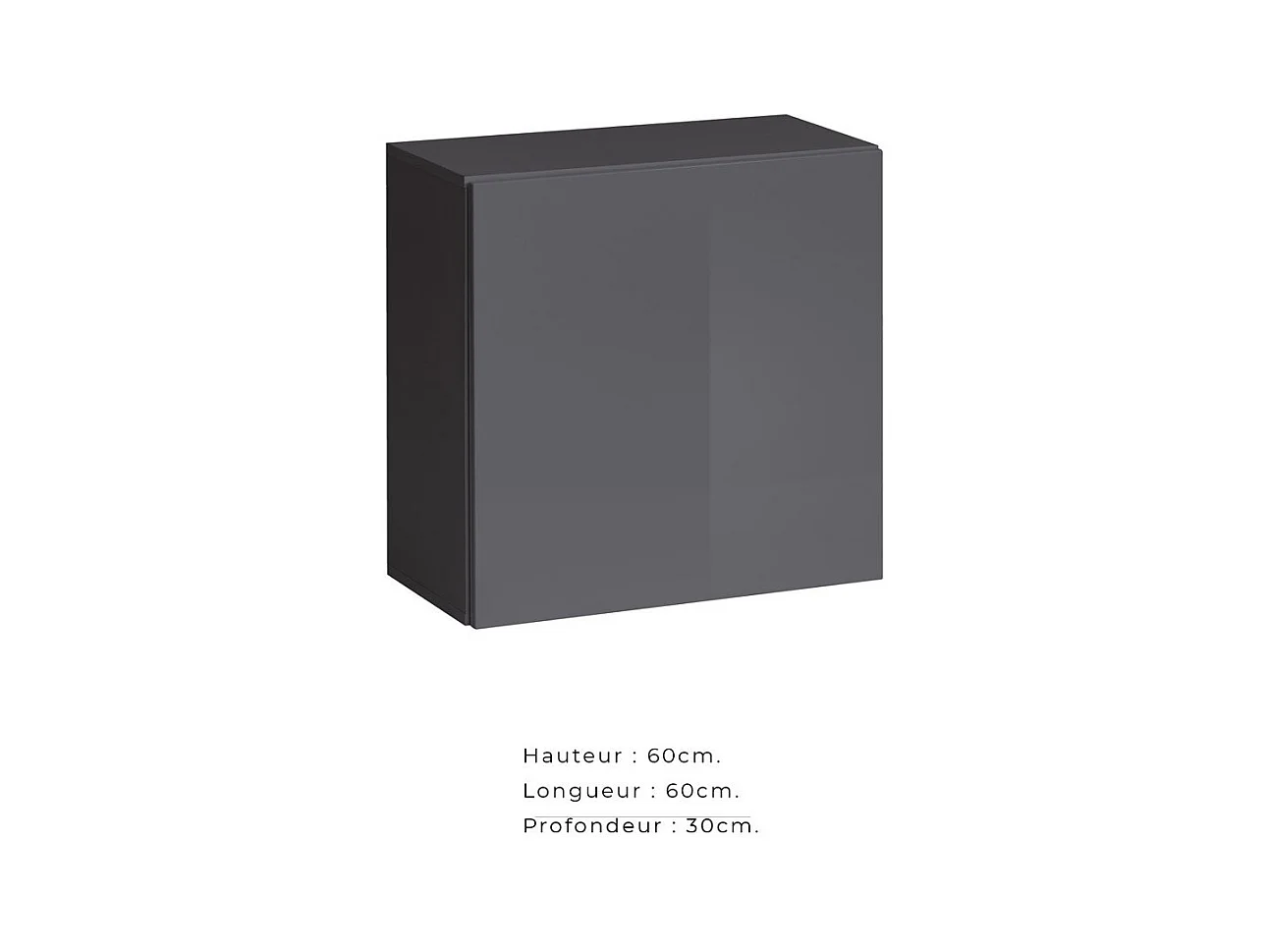 Armario cubo colgante – Gris – Colección SWITCH – 60x60 cm – Diseño moderno
