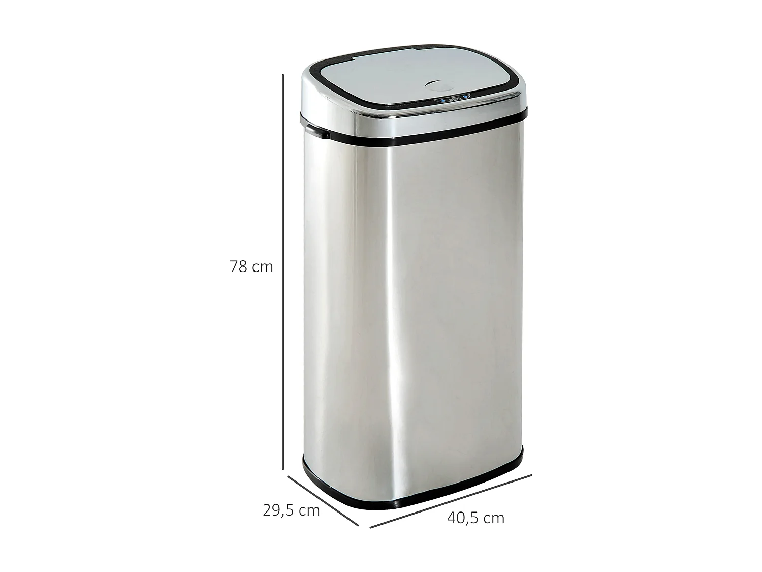 Cubo de basura plata 40.5x29.5x78 cm HOMCOM
