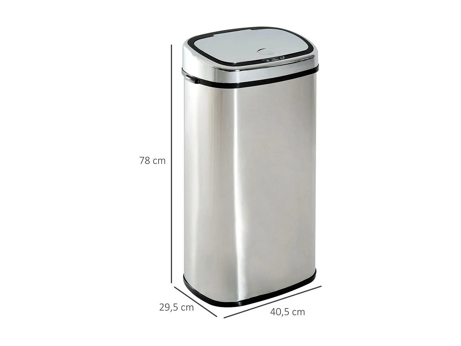 Cubo de basura plata 40.5x29.5x78 cm HOMCOM