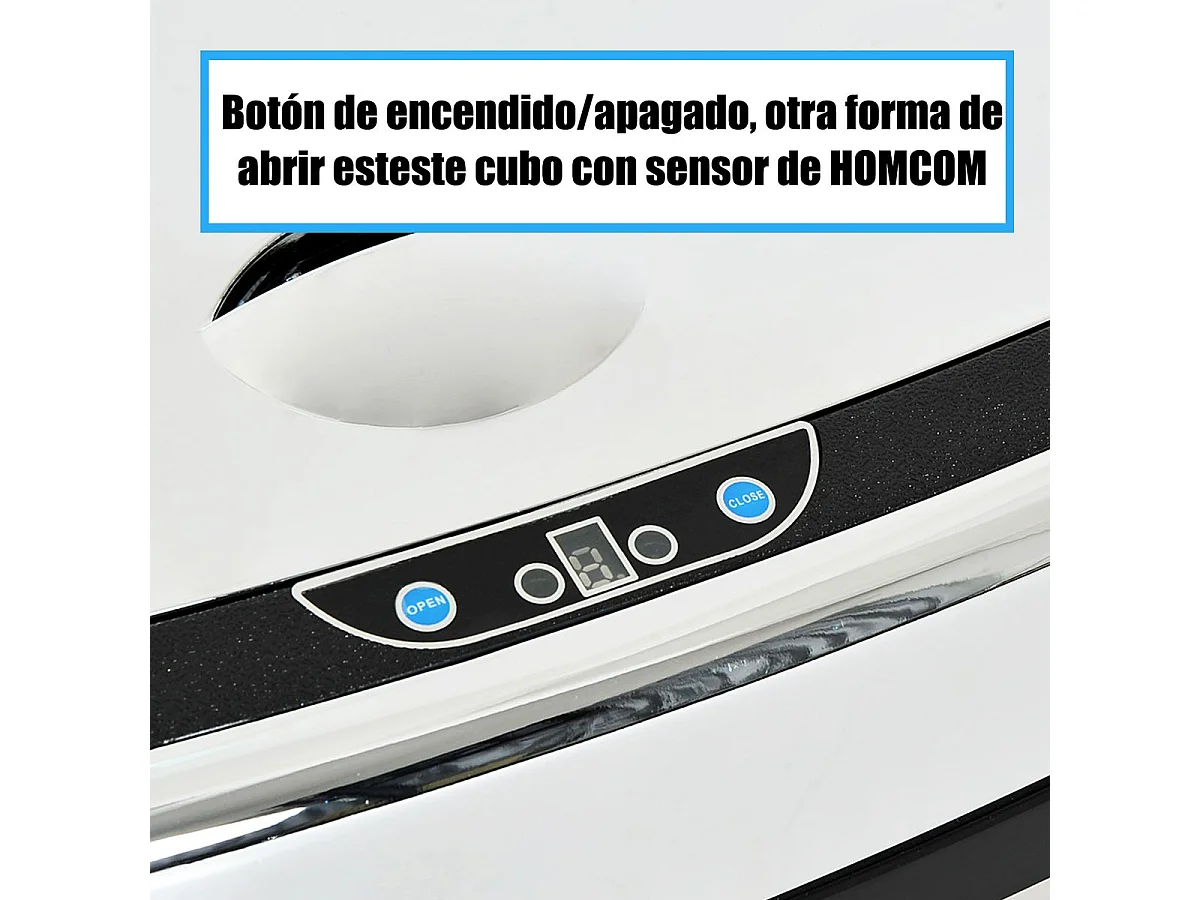 Cubo de basura plata 40.5x29.5x78 cm HOMCOM