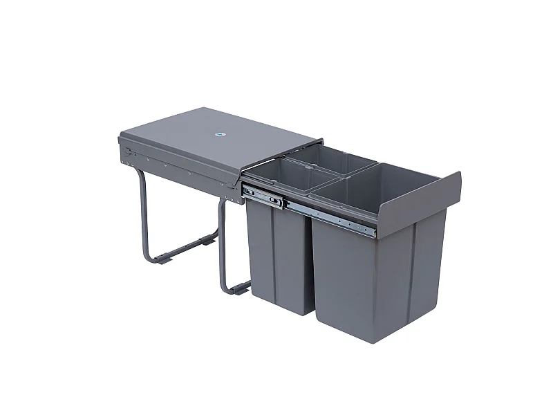 Cubo de basura de reciclaje gris 48x34,2x41,8 cm HOMCOM