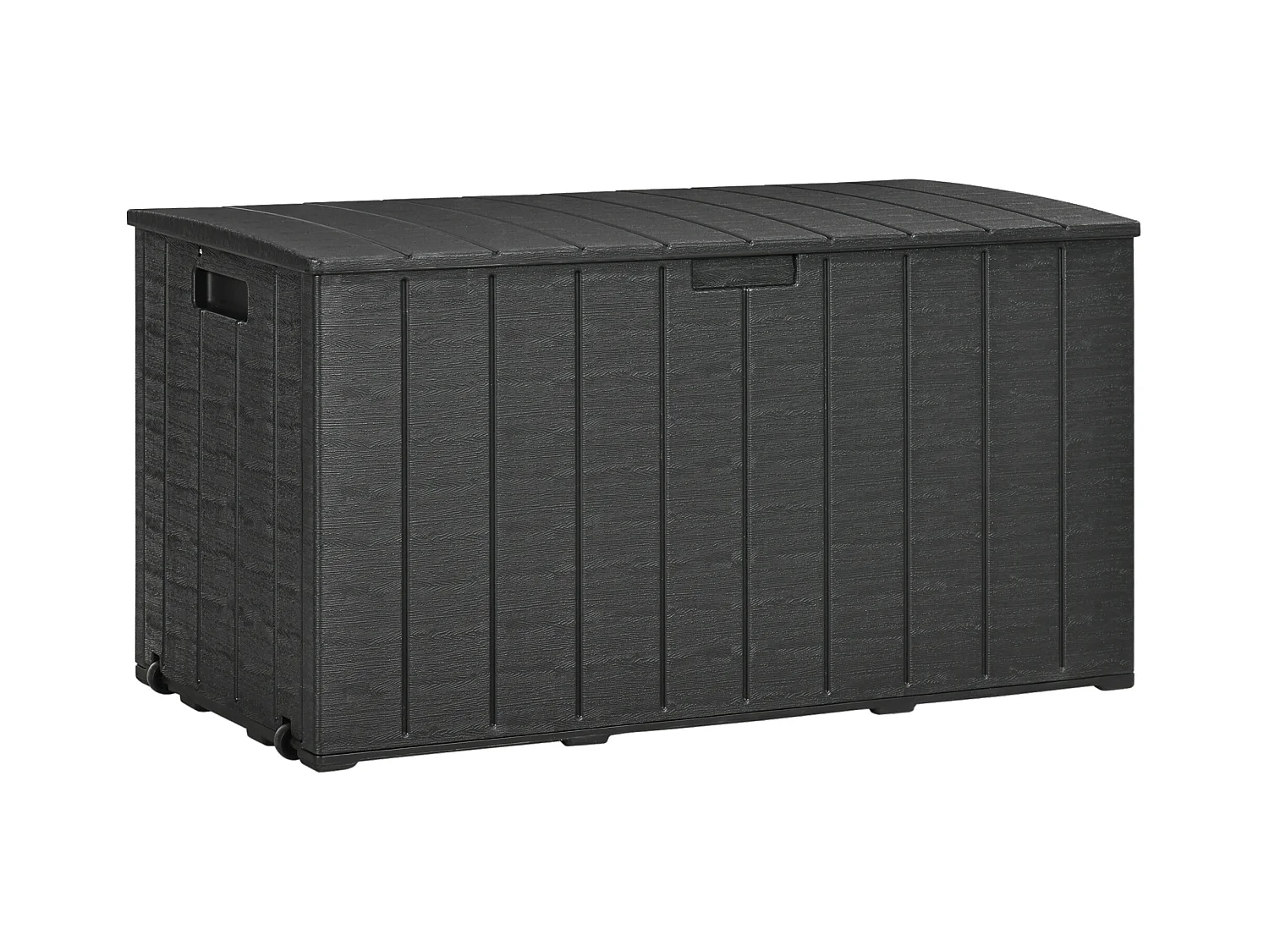 Baúl de almacenamiento negro 122.4x62x64.5 cm Outsunny