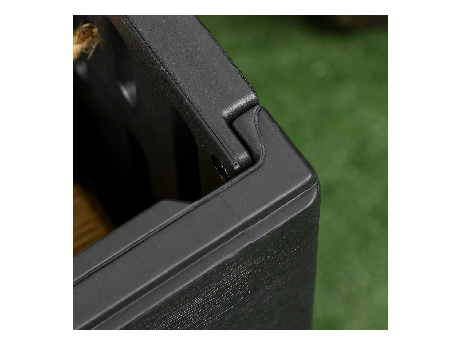 Baúl de almacenamiento negro 122.4x62x64.5 cm Outsunny