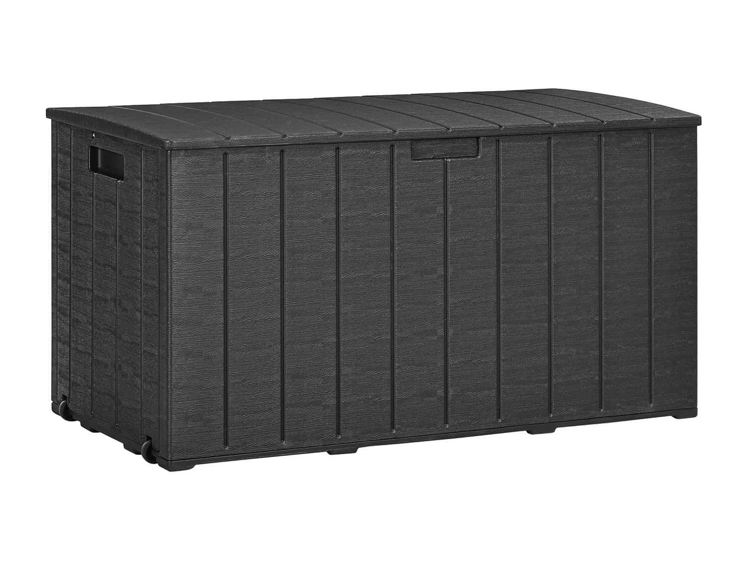 Baúl de almacenamiento negro 122.4x62x64.5 cm Outsunny