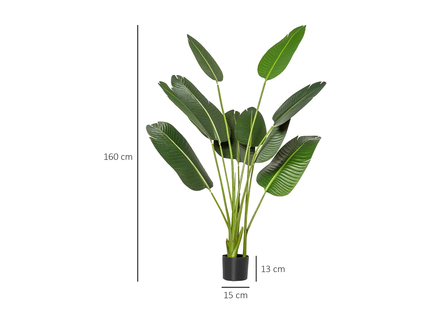 Árbol de plátano artificial verde 15x15x160 cm HOMCOM