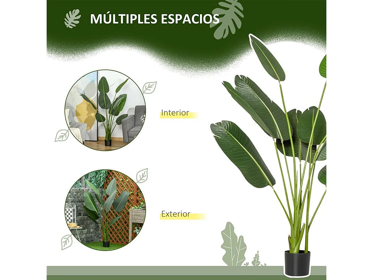 Árbol de plátano artificial verde 15x15x160 cm HOMCOM