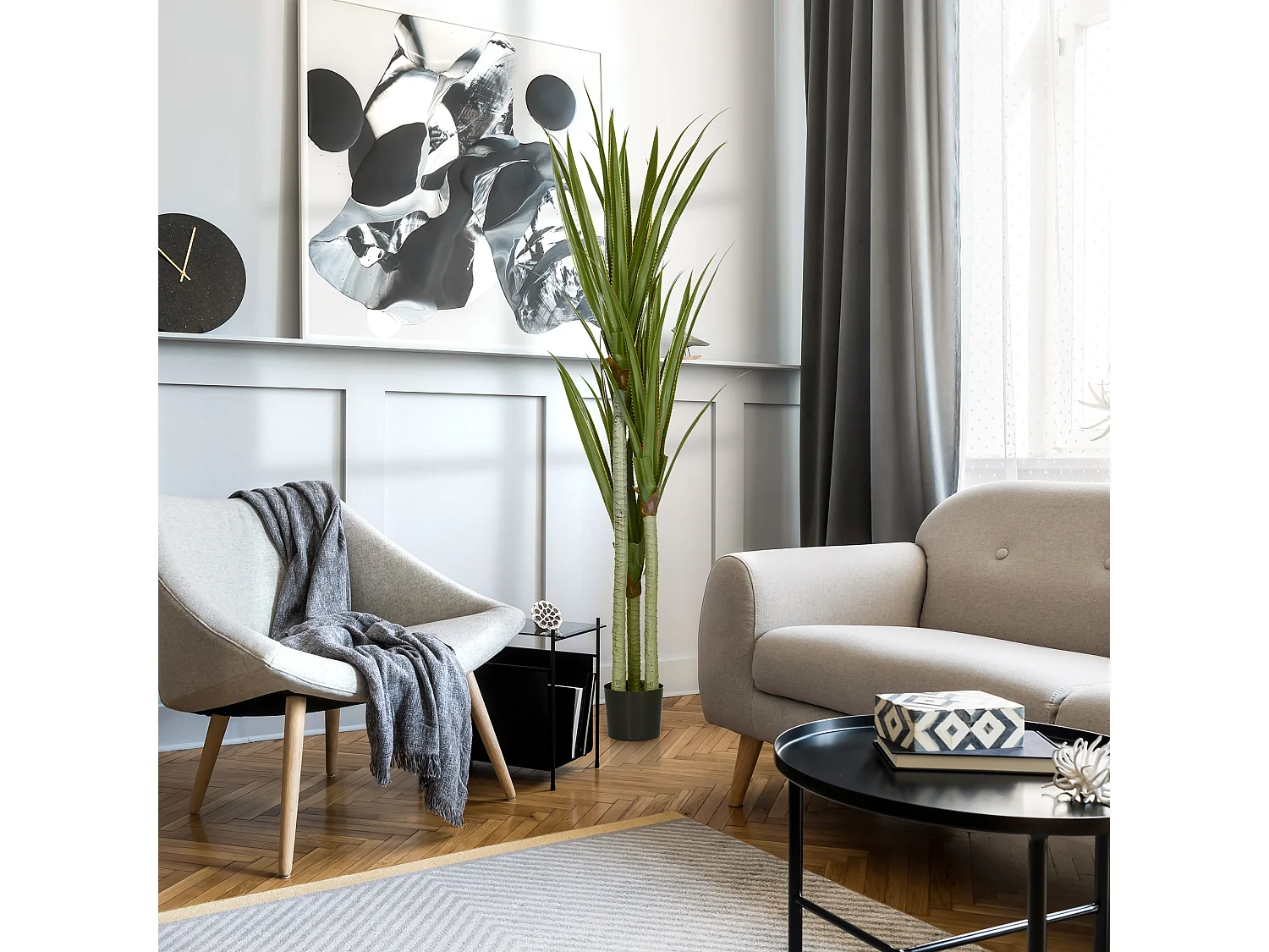 Planta artificial verde 17x17x190 cm HOMCOM