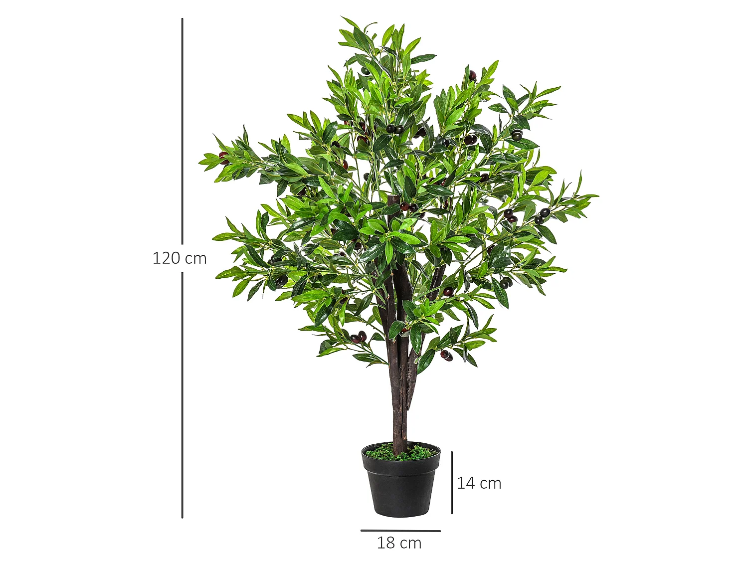 Planta artificial verde 18x18x120 cm Outsunny