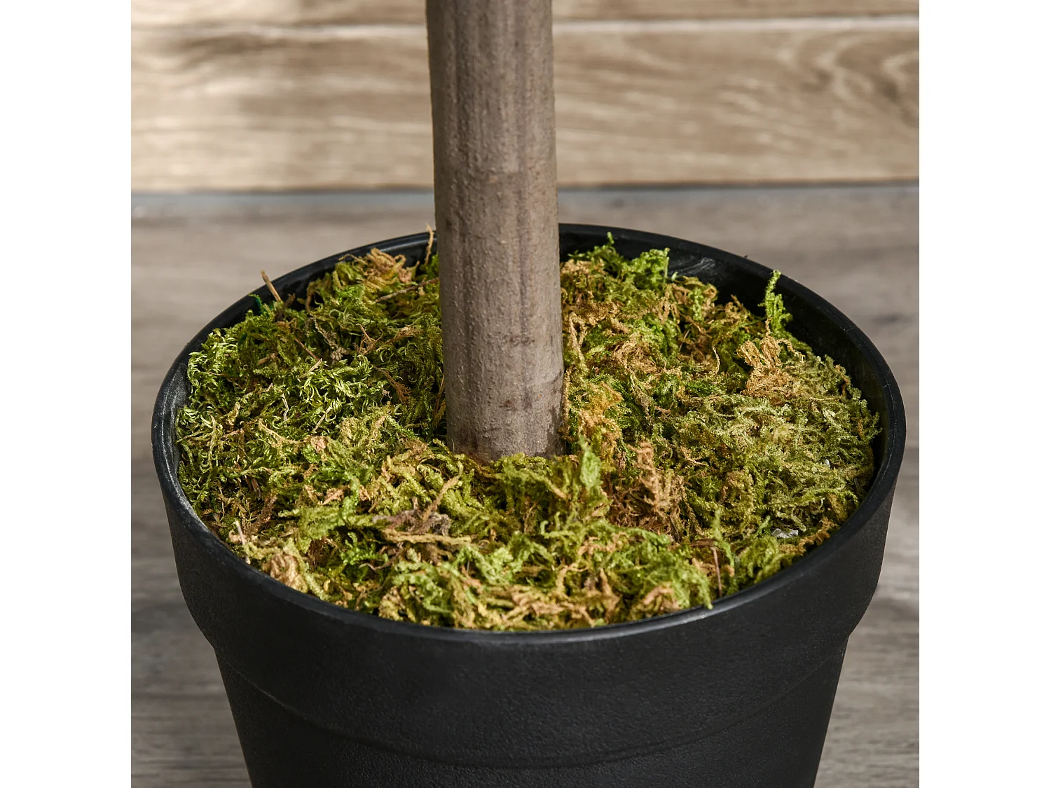 Juego 2 árboles de laurel artificiales verde ø16x90 cm Outsunny