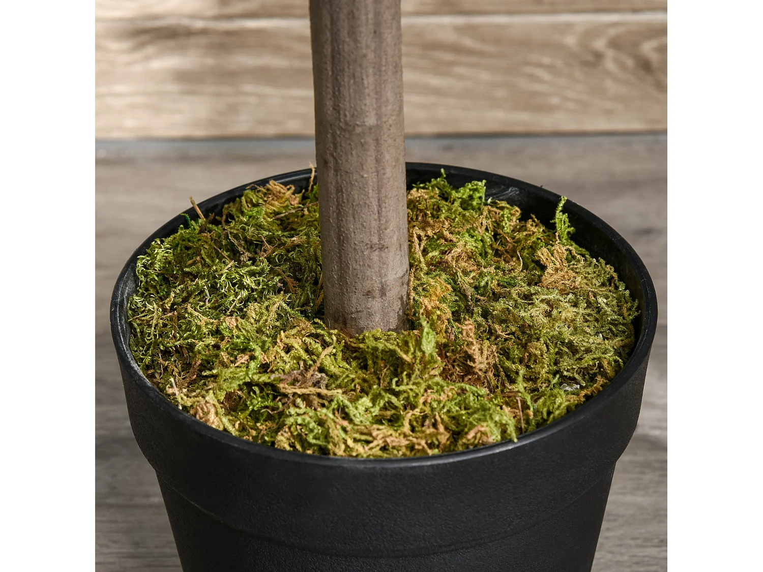 Juego 2 árboles de laurel artificiales verde ø16x90 cm Outsunny