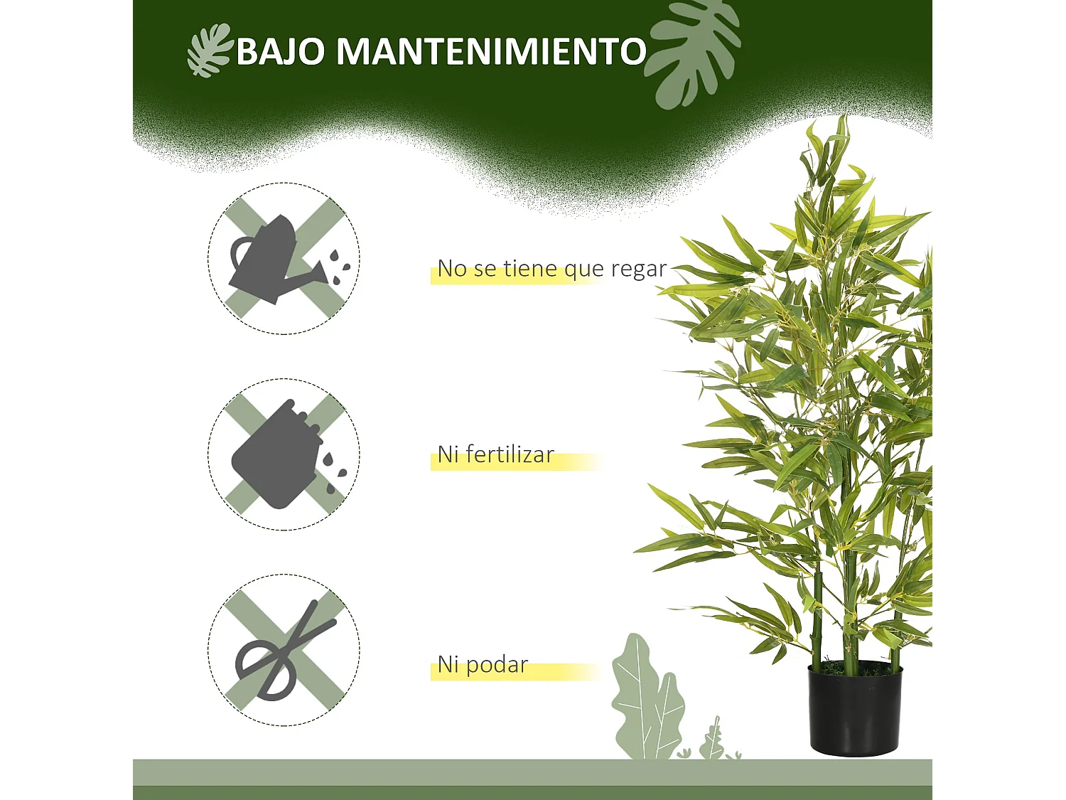 Planta artificial verde 15x15x90 cm HOMCOM