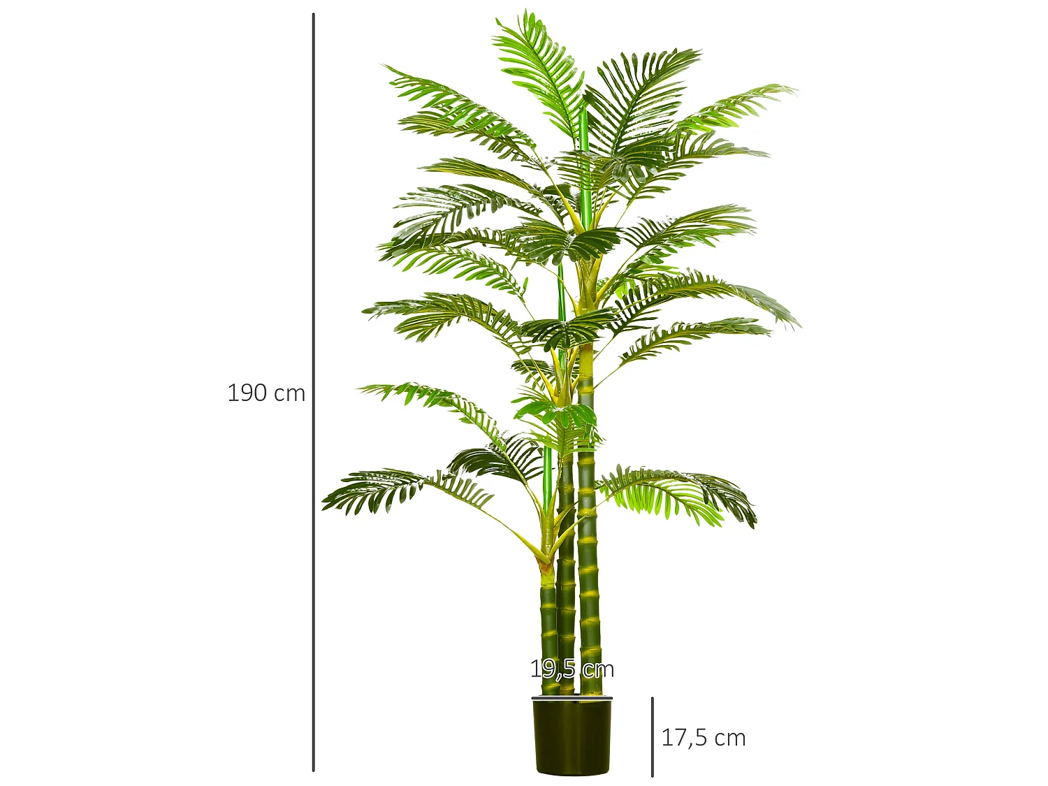 Planta artificial verde 19.5x19.5x190 cm HOMCOM