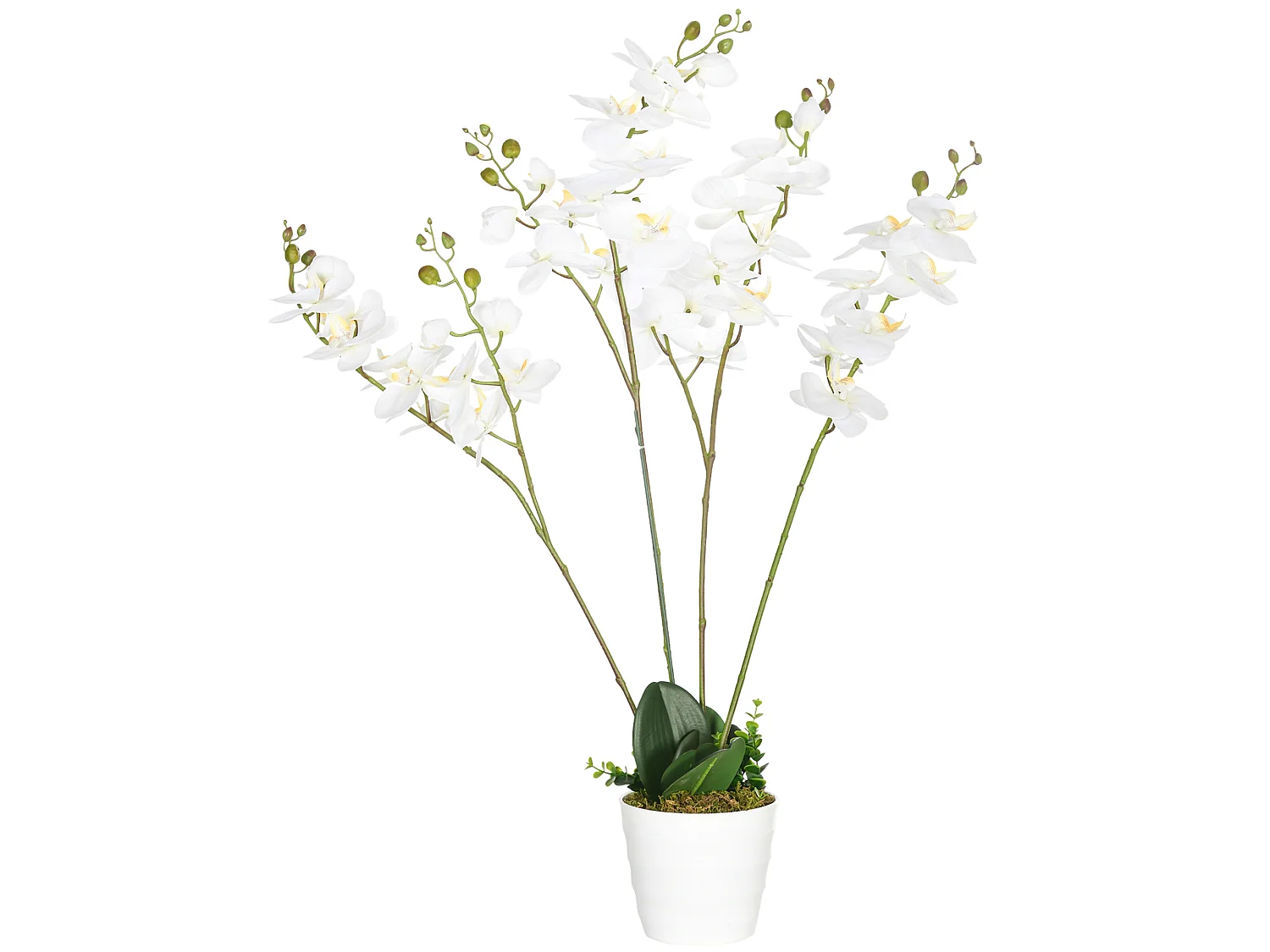 Planta artificial blanco 16.5x16.5x75 cm HOMCOM