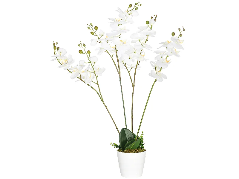 Planta artificial blanco 16.5x16.5x75 cm HOMCOM