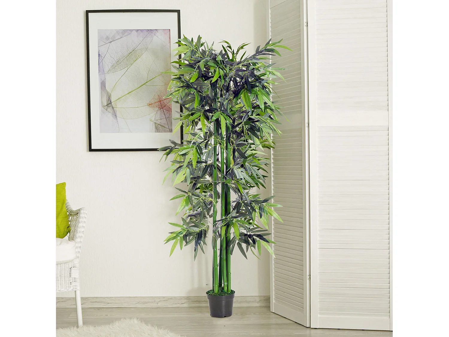 Bambú artificial verde 180 cm Outsunny