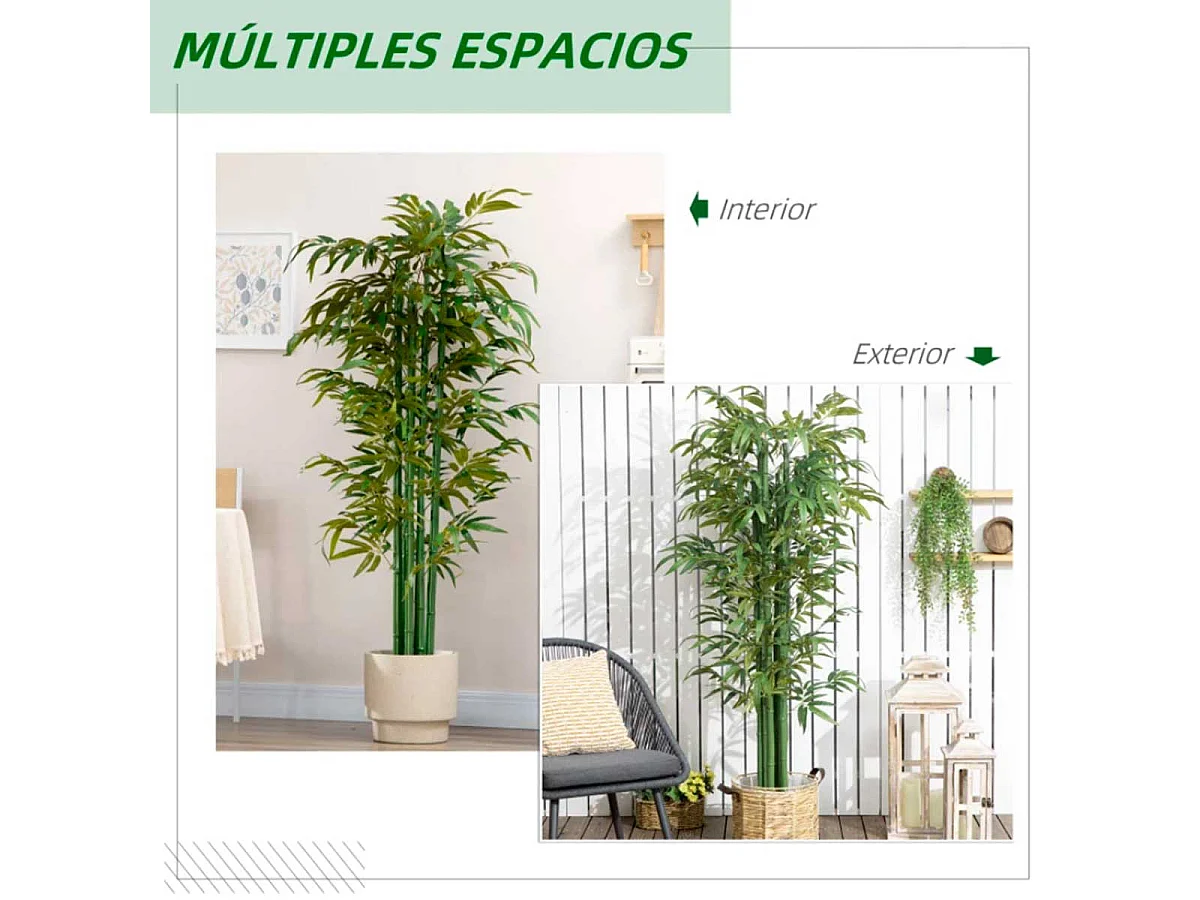 Planta artificial verde 17x17x180 cm HOMCOM