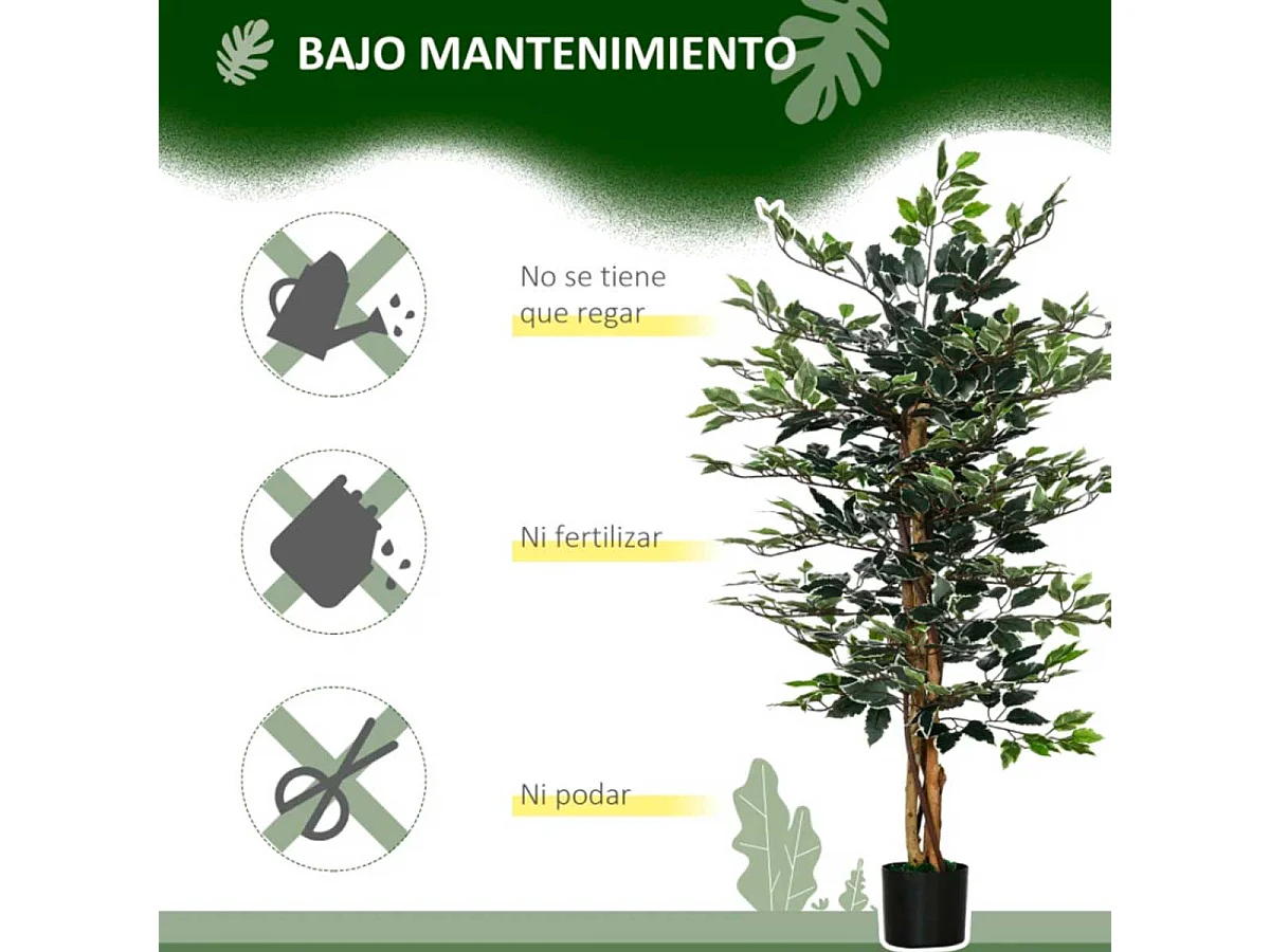 Planta artificial verde 15x15x130 cm HOMCOM