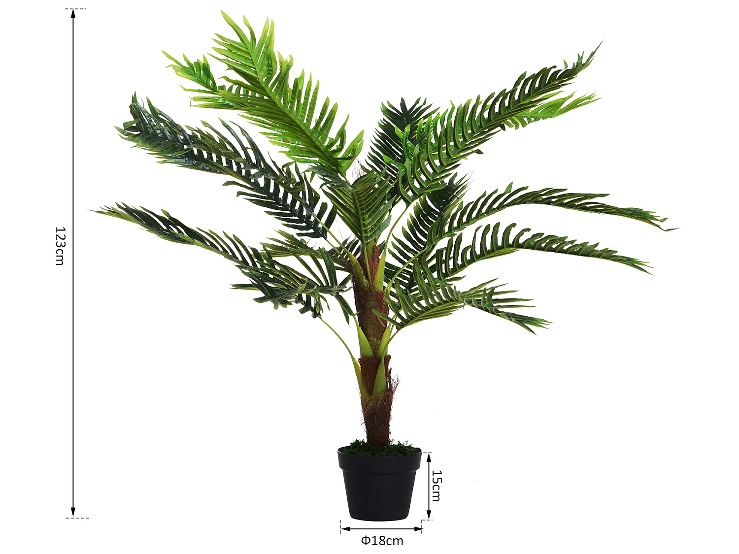 Cycas artificial verde 123 cm Outsunny