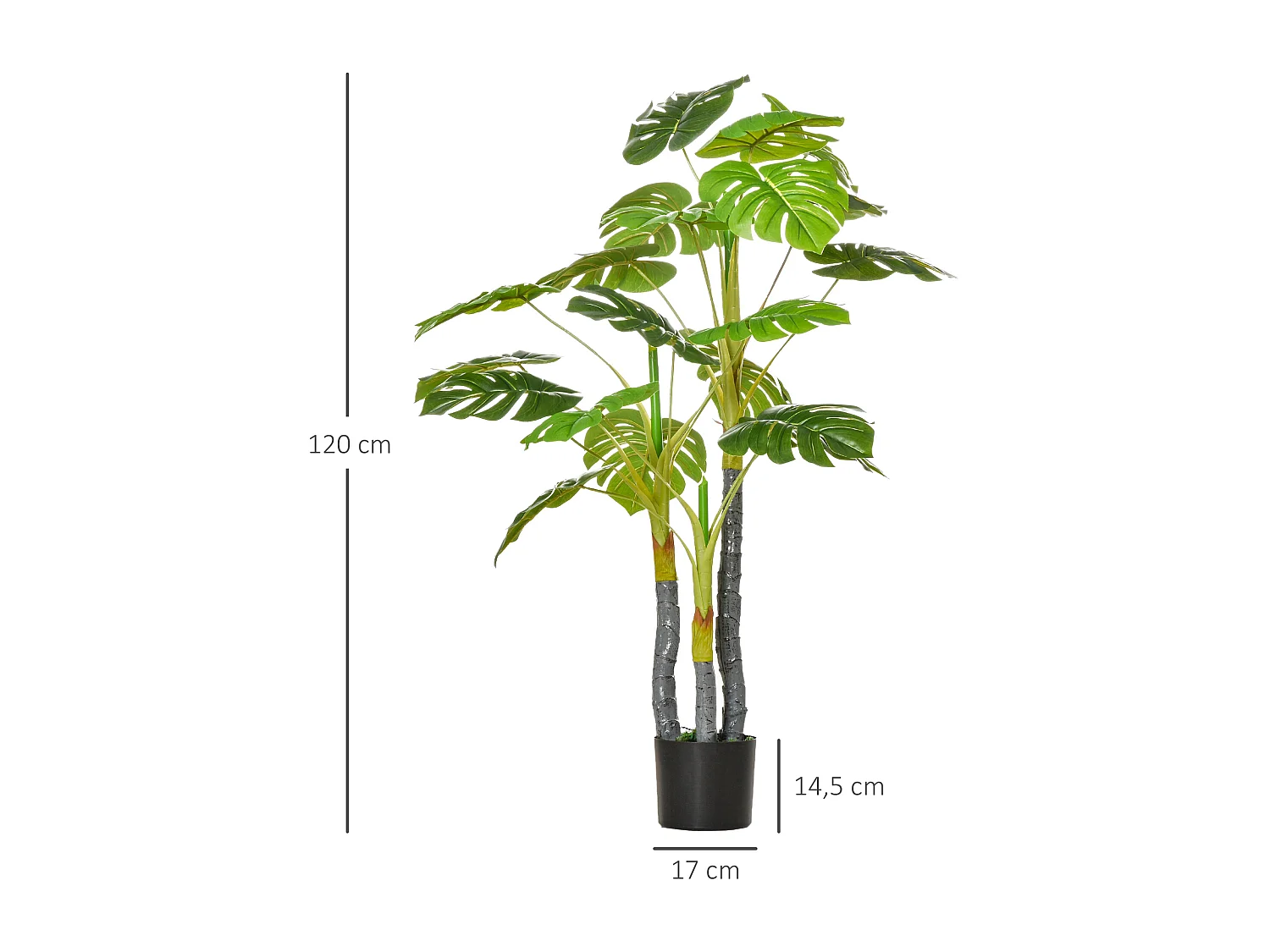 Planta artificial verde 17x17x120 cm HOMCOM