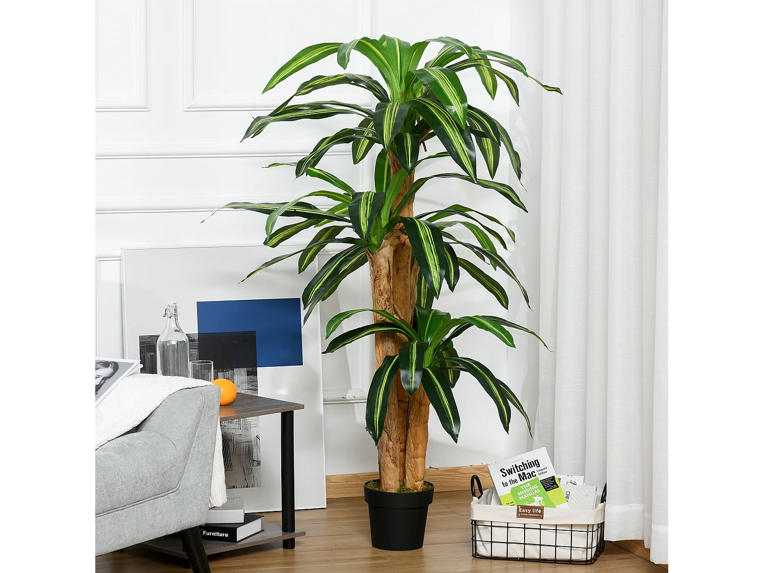 Planta dracaena artificial verde 20x20x160 cm Outsunny