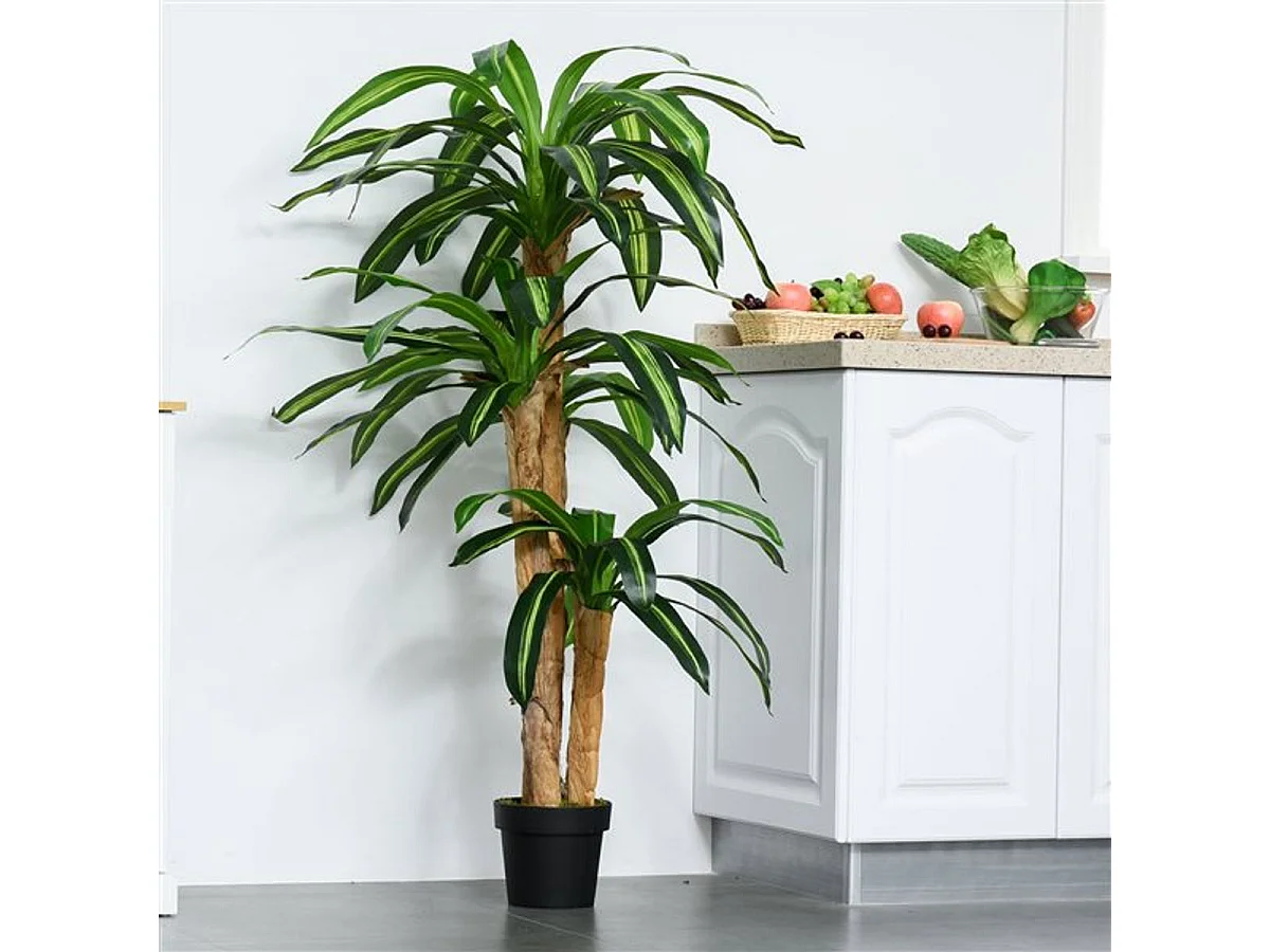 Planta dracaena artificial verde 20x20x160 cm Outsunny