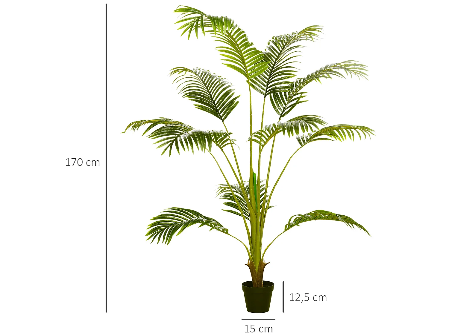 Planta artificial verde 15x15x170 cm HOMCOM