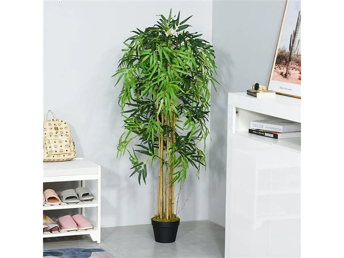 Planta de bambú artificial verde 18x18x150 cm Outsunny