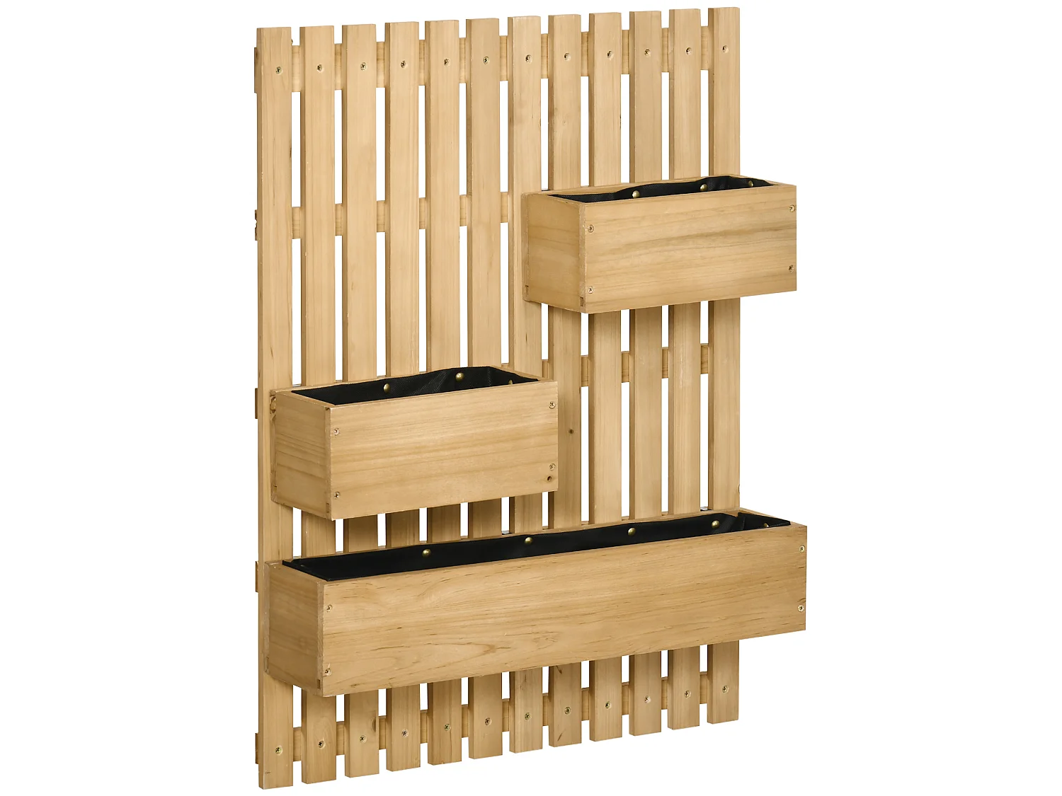 Jardinera de pared madera natural 60x16x80 cm Outsunny